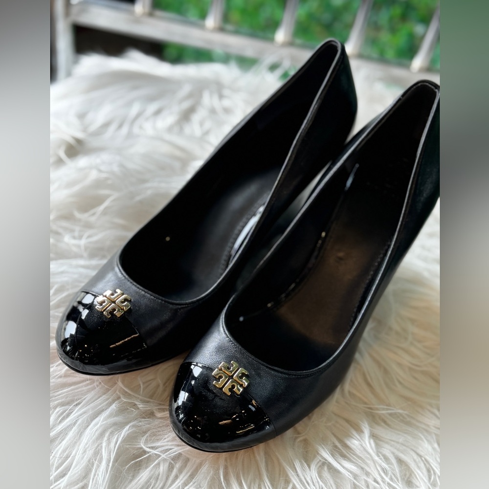 Tory Burch Black Wedge Shoes